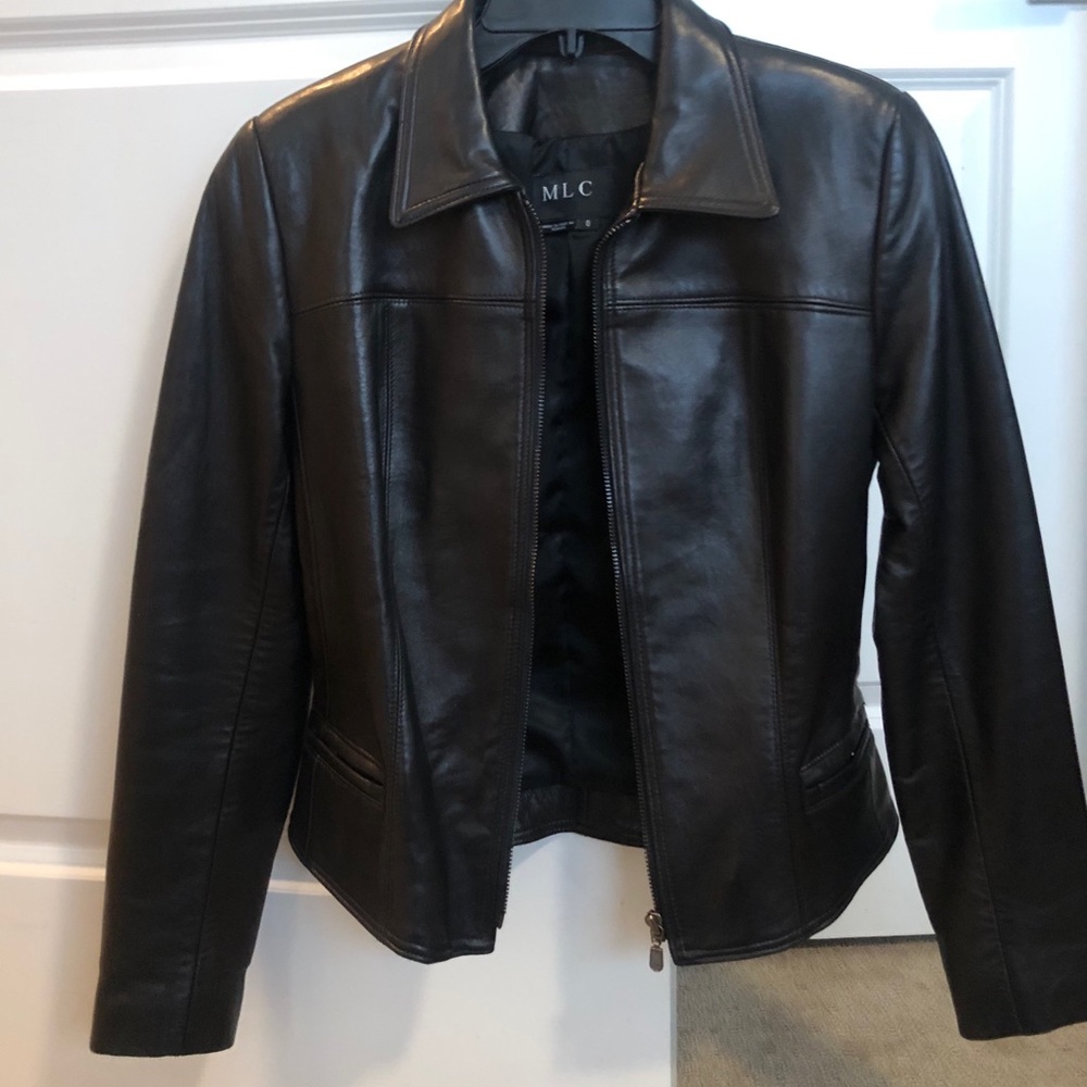 Genuine black leather jacket-like new